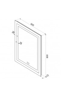 Зеркало Континент Verte 600х800 ЗЛП478 с подсветкой с часами и датчиком движения