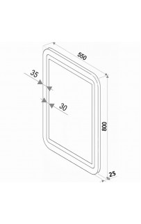 Зеркало Континент Lucia 550х800 ЗЛП52 с подсветкой с сенсорным выключателем