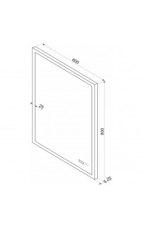 Зеркало Континент Sevilla 600х800 ЗЛП115 с подсветкой с сенсорным выключателем с подогревом с часами
