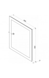 Зеркало Континент Lines 600х740 ЗЛП74 с подсветкой Белое с сенсорным выключателем