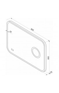 Зеркало Континент Bliss 800х600 ЗЛП429 с подсветкой с сенсорным выключателем с часами с увеличительным зеркалом