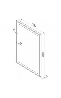 Зеркало Континент Strong 600х800 ЗЛП625 с подсветкой с сенсорным выключателем