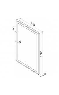 Зеркало Континент Strong 700х1000 ЗЛП633 с подсветкой с сенсорным выключателем