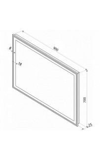 Зеркало Континент Aralia 900х700 ЗЛП474 с подсветкой с сенсорным выключателем
