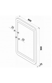 Зеркало Континент Lucia 800х900 ЗЛП627 с подсветкой с сенсорным выключателем