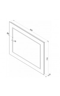 Зеркало Континент Vintage 920х710 ЗЛП27 с подсветкой Золото с сенсорным выключателем