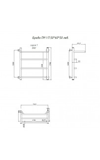 купить Водяной полотенцесушитель Тругор Браво 1 П ПМ L 60x50 с полкой Хром в EV-SAN.RU