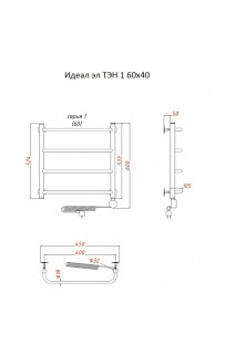 купить Электрический полотенцесушитель Тругор Идеал 1 элТЭН 60x40 Хром в EV-SAN.RU