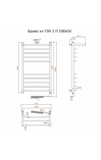 купить Электрический полотенцесушитель Тругор Браво 2 элТЭН 100x50 с полкой Хром в EV-SAN.RU