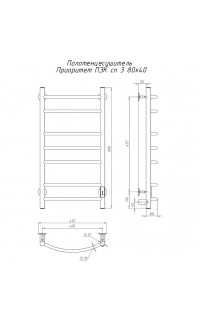 купить Электрический полотенцесушитель Тругор Приоритет Пэк СП 3 80x40 Хром в EV-SAN.RU