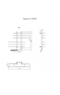 купить Электрический полотенцесушитель Тругор Грация элТЭН 60x60 Хром в EV-SAN.RU