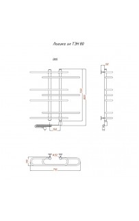купить Электрический полотенцесушитель Тругор Логика элТЭН 80x60 Хром в EV-SAN.RU