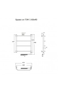 купить Электрический полотенцесушитель Тругор Браво 1 элТЭН 60x40 Хром в EV-SAN.RU
