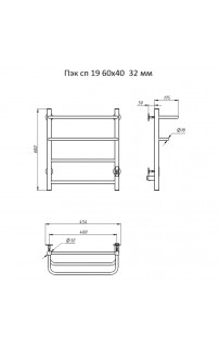купить Электрический полотенцесушитель Тругор ПЭК 19 СП 60x40 Хром в EV-SAN.RU