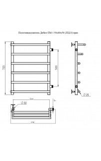 купить Водяной полотенцесушитель Тругор Дебют ПМ 1 80x50 R Хром в EV-SAN.RU