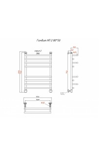 купить Водяной полотенцесушитель Тругор Гамбит 2 НП 80x50 Хром в EV-SAN.RU
