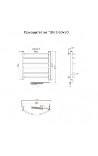 купить Электрический полотенцесушитель Тругор Приоритет 3 элТЭН 60x50 Хром в EV-SAN.RU