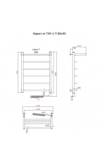купить Электрический полотенцесушитель Тругор Идеал 1 элТЭН 80x40 с полкой Хром в EV-SAN.RU
