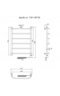 купить Электрический полотенцесушитель Тругор Браво 1 элТЭН 80x50 Хром в EV-SAN.RU