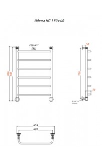 купить Водяной полотенцесушитель Тругор Идеал 1 НП 80x40 Хром в EV-SAN.RU