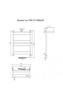 купить Электрический полотенцесушитель Тругор Аспект 3 элТЭН 80x50 с полкой Хром в EV-SAN.RU
