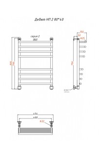купить Водяной полотенцесушитель Тругор Дебют 2 НП 80x40 Хром в EV-SAN.RU