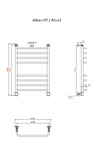купить Водяной полотенцесушитель Тругор Идеал 2 НП 80x40 Хром в EV-SAN.RU