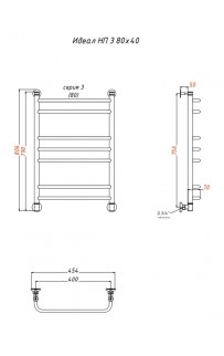 купить Водяной полотенцесушитель Тругор Идеал 3 НП 80x40 Хром в EV-SAN.RU