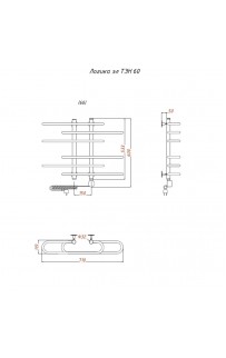 купить Электрический полотенцесушитель Тругор Логика элТЭН 60x60 Хром в EV-SAN.RU