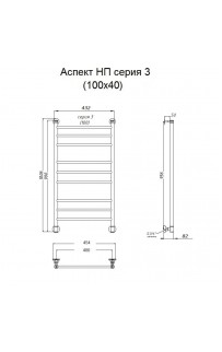 купить Водяной полотенцесушитель Тругор Аспект 3 НП 100x40 Хром в EV-SAN.RU