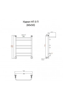 купить Водяной полотенцесушитель Тругор Идеал 3 П НП 60x50 с полкой Хром в EV-SAN.RU