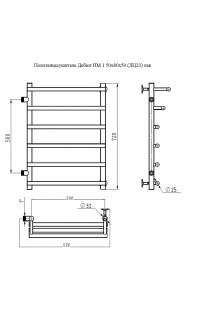 купить Водяной полотенцесушитель Тругор Дебют ПМ 1 80x50 L Хром в EV-SAN.RU