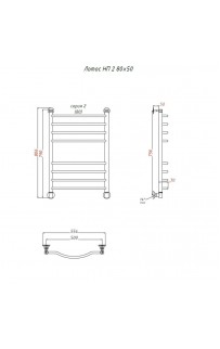 купить Водяной полотенцесушитель Тругор Лотос 2 НП 80x50 Хром в EV-SAN.RU