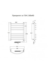 купить Электрический полотенцесушитель Тругор Приоритет 2 элТЭН 80x40 Хром в EV-SAN.RU