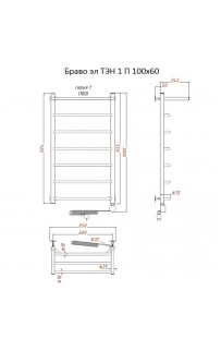 купить Электрический полотенцесушитель Тругор Браво 1 элТЭН 100x60 с полкой Хром в EV-SAN.RU