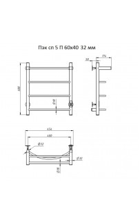купить Электрический полотенцесушитель Тругор ПЭК 5 П СП 60x40 с полкой Хром в EV-SAN.RU
