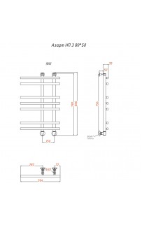 купить Водяной полотенцесушитель Тругор Азарт 3 НП 80x50 Хром в EV-SAN.RU